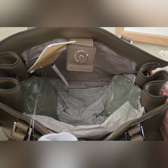 MICHAEL KORS HAMILTON MEDIUM SATCHEL SHOULDER PEBBLED LEATHER BAG DUSK - Picture 5 of 14